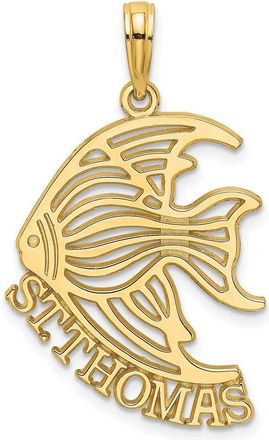 Diamond2Deal 14k Yellow Gold Polished ST. THOMAS Angelfish Charm