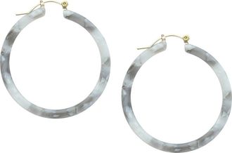 Olivia Welles Marbled Resin Hoop Earrings in Gold /Grey at Nordstrom Rack