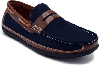 Aston Marc Two-Tone Penny Loafer in Navy at Nordstrom Rack, Size 10.5