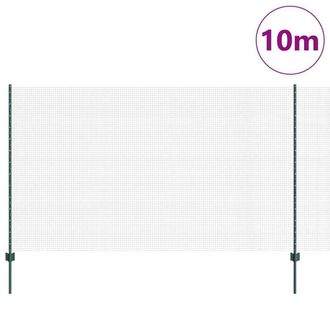 Berkfield Home Green Welded Wire Fence with 5 U Posts Green 1.4x10 m Steel