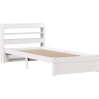 vidaXL Estructura De Cama Con Cabecero Madera Pino Blanco 75x190 Cm Vidaxl