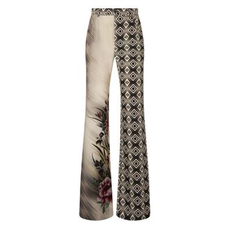 Alberta Ferretti Broeken, Dames, Veelkleurig, L, Polyester, Elegante Wijde Broek