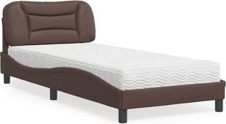 vidaXL Cama Con Colch&oacute;n Cuero Sint&eacute;tico Marr&oacute;n 80x200 Cm Vidaxl