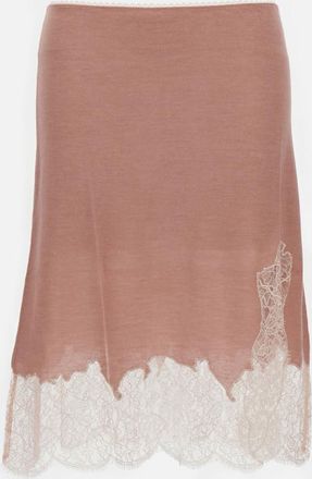 Fendi Pink Laced Midi Skirt