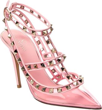 Valentino Rockstud Caged 100 Leather & Vinyl Pump