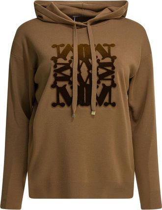 Max Mara Womens Virgin Wool Hooded Sweater - Tan - Size X-Small