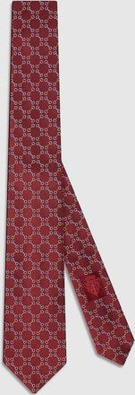 Gucci Horsebit Silk Jacquard Tie, Red