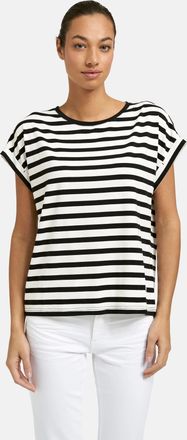 Smith & Soul T-Shirt SMITH & SOUL, Damen, Gr. XXL, schwarz, Single Jersey, Obermaterial: 46% Baumwolle, 46% Lyocell, 8% Elasthan, gestreift, normal, Rundhals, Umsc