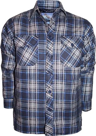Generic Mens Check Brushed Flannel Lumber Jack Casual Cotton Work Shirt Sleeve S-XXL[Navy Blue,XXL]