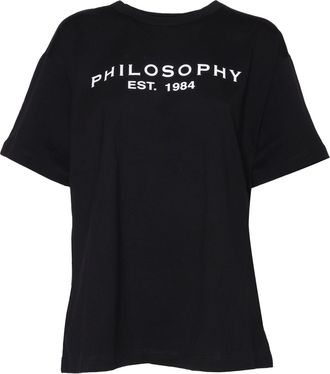 Philosophy di Lorenzo Serafini Camiseta Nera Con Logo