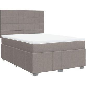 vidaXL Vidaxl - Cama Box Spring Con Colch&oacute;n Tela Gris Taupe 140x200 Cm