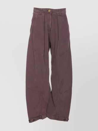 Pinko cotton high-rise wide-leg trousers