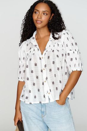 Pilcro Everlyn Puff-Sleeve Swing Blouse by Pilcro