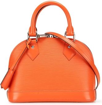 Louis Vuitton Pre-owned Handbags, female, Orange, Size: ONE SIZE Pre-owned Elegant Leather Handbag with Top Handle and Optional Shoulder Strap