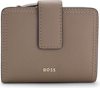 BOSS Leather wallet with logo lettering