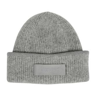 Jacquemus The Gros Grain Beanie - Dames - Hoeden - Grijs - ONE Size - Wol - Accessoires