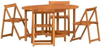 vidaXL Vidaxl - Garden Table 5 pcs Brown 110 x 60 x 72 cm Solid Acacia wood