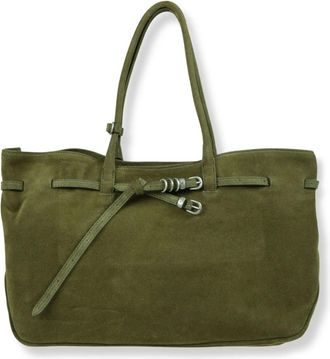 Marge Sherwood Soft Boston EW - Dames - Tassen - Groen - Maat: ONE Size Su&egrave;de