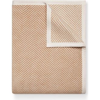 ChappyWrap Harborview Herringbone Throw Blanket in Tan at Nordstrom