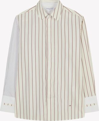 Serena Bute Cotton Oversized Shirt - Burgundy Stripe