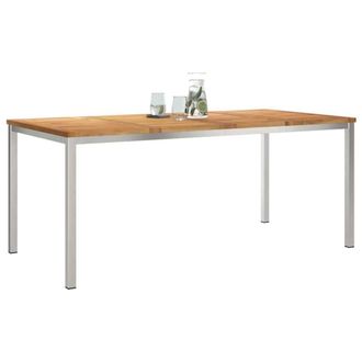 Berkfield Home Outdoor Dining Table 180x90x75 cm Solid Wood Teak in Brown | Size: 180 x 90 x 75 cm