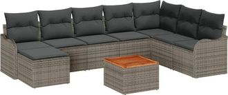 vidaXL Garden Sofa Set 9 pcs Grey vidaXL
