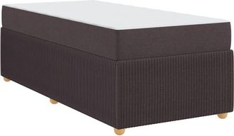 vidaXL Vidaxl - Estructura De Cama Con Colch&oacute;n Marr&oacute;n Oscuro 90 X 200 Cm Tela