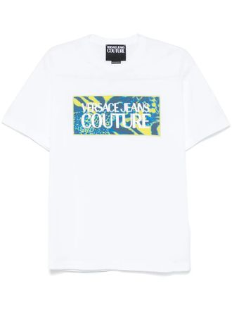 Versace Jeans Couture T-shirt con applicazione logo - Bianco