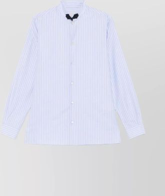 Valentino cotton shirt with striped pattern and embroidered motif