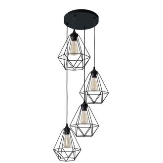 Netlighting Karo Cluster Pendant Ceiling Light Black 35cm