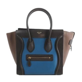 Celine Pre-owned Handbags, female, Blue, Size: ONE SIZE Pre-owned Luggage Micro