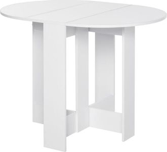 HOMCOM Homcom - Folding Dining Table Foldable Drop Leaf Dinner Table for Kitchen White