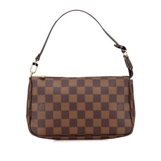 Louis Vuitton Pre-owned Womens Damier Ebene Pochette Accessoires - Brown Textile - One Size