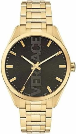 Versace V-Vertical Horloge - Heren - Horloges - Zwart - ONE Size - Accessoires