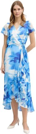 Joseph Ribkoff Chiffon Print Wrap Jurk - Dames - Casual kleedjes - Blauw - L - Chiffon - Kleedjes