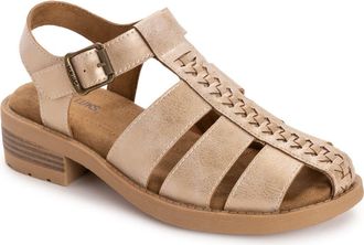 Muk Luks Womens Vanilla Fisherman Sandal in Soft Gold at Nordstrom, Size 6.5