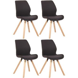 Clp Juego De 4 Butacas De Sal&oacute;n Luna Negro Tela