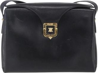 Celine Pre-owned Vintage Leren Schoudertas - Dames - Vintage Schoudertas - Zwart - ONE Size - Leer - Vintage
