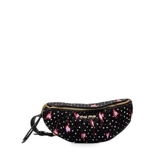Miu Miu Pre-owned Miu Miu Matelasse Nylon Heart Print Belt Bag Ladies M1H2N14VPBQCVBBV