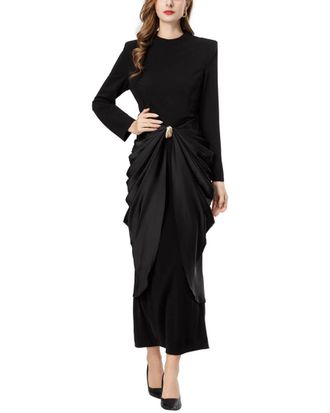 Burryco Black Solid Maxi Dress