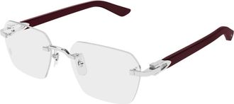 Cartier Glasses, unisex, Gray, Size: 54 MM Ct0623O Rectangular Frame