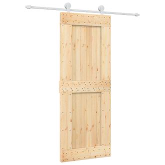vidaXL Puerta Corredera Natural Y Blanco 80 X 210 Cm Vidaxl