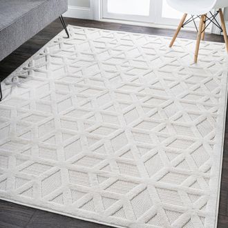 Jonathan Y Designs Talaia Neutral Geometric Indoor/Outdoor Area Rug