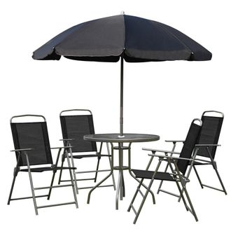 OUTSUNNY Muebles jard&iacute;n set 80x80x69.5 cm negro