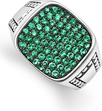 Lagos Mens Anthem Diamond Ring in Silver at Nordstrom, Size 10