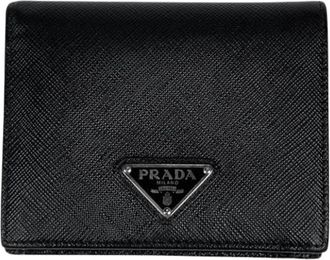 Prada Pre-owned Bi-fold Portemonnee - Dames - Vintage Accessoires - Zwart - ONE Size - Leer - Vintage