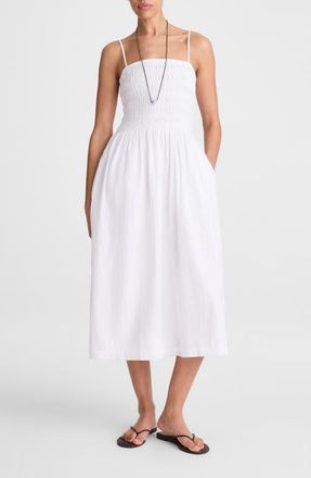 Madewell The Peyton Cotton Midi Dress in White at Nordstrom, Size Xx-Small