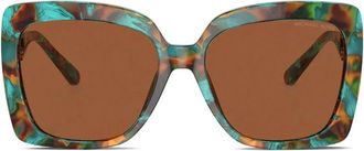 Michael Kors oversize-frame sunglasses - women - Acetate - 57 - Green