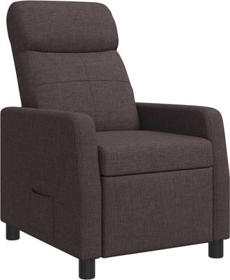 vidaXL Recliner Marr&oacute;n Oscuro Tela Vidaxl