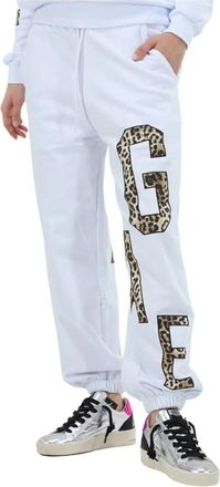 Ga&euml;lle Paris Witte Logo Jogger Trainingsbroeken Vrouwen - Dames - Sweatpants - Wit - S - Katoen - Broeken
